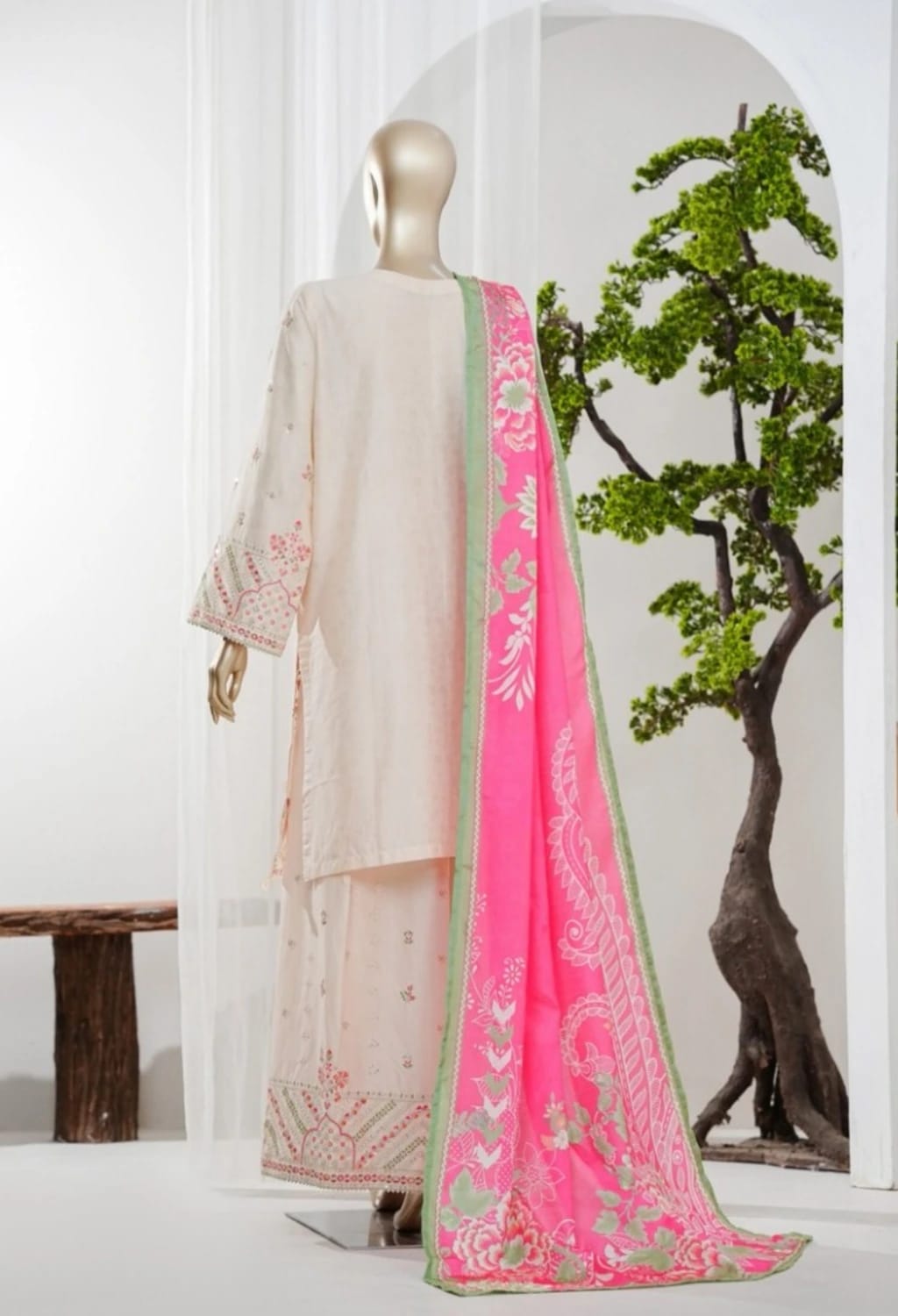 Binsaeed Jacquard Skin 3pc Embroidered D5