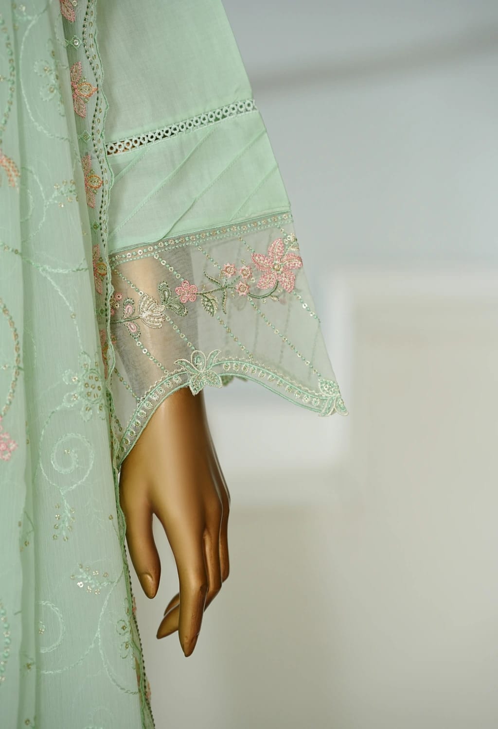 Bin saeed Stithed Plain Cotton 3pc (D 024-O)