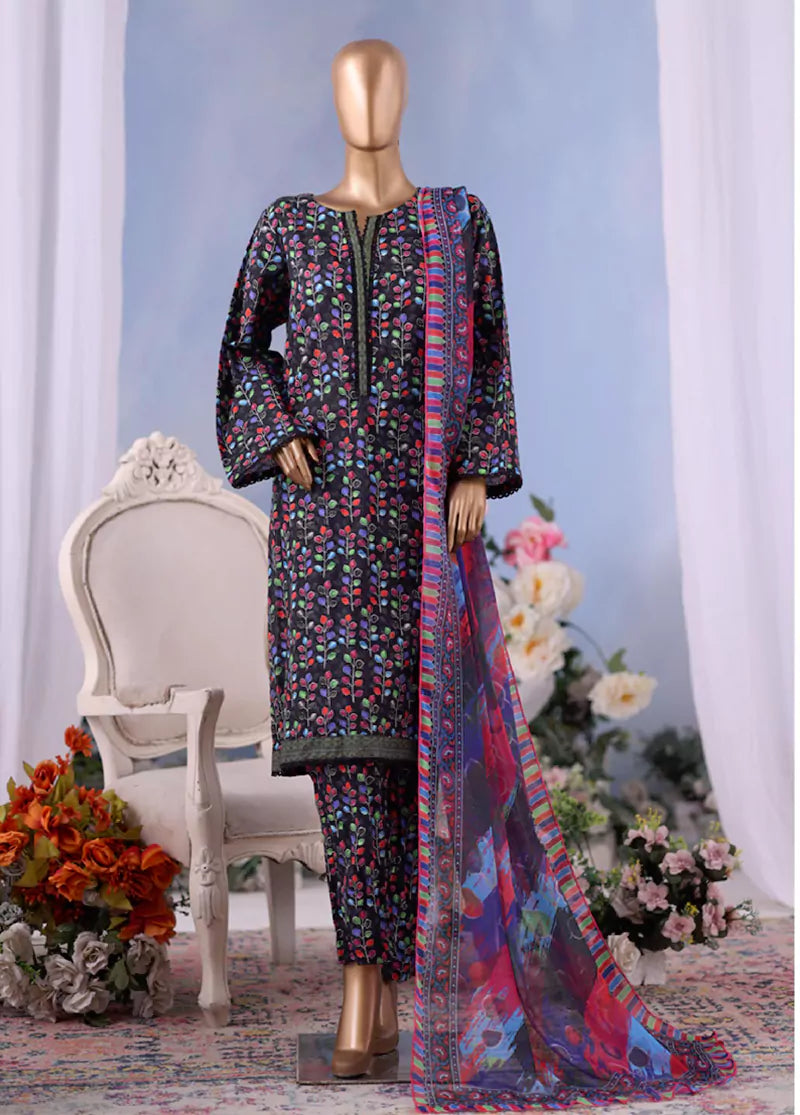 Multi Color Cotton Printed 3 Piece (25CWC2537)