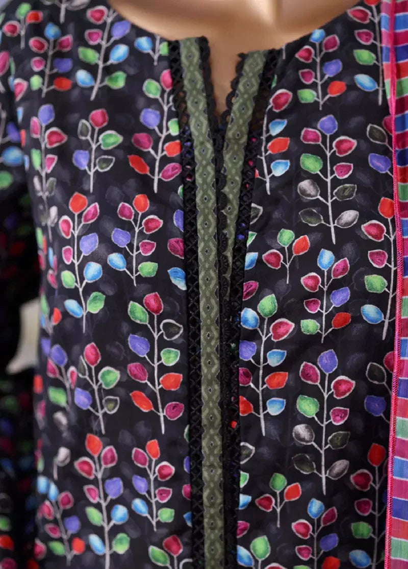 Multi Color Cotton Printed 3 Piece (25CWC2537)