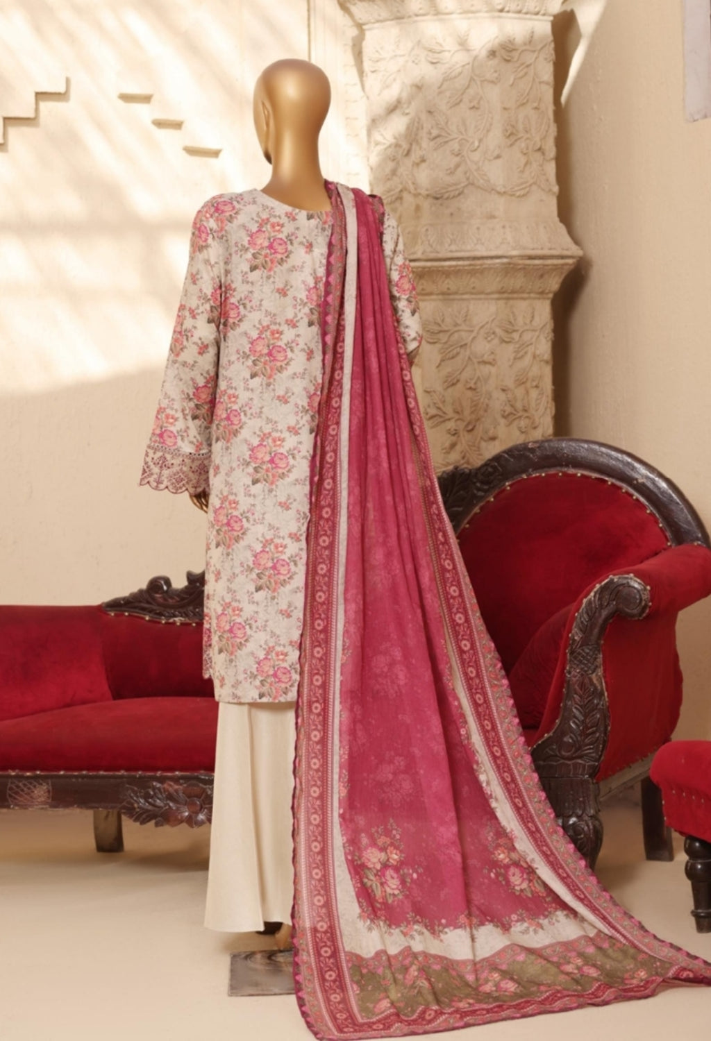 BIN SAEED EXCLUSIVE EMBROIDERED 3PC LSM 0340