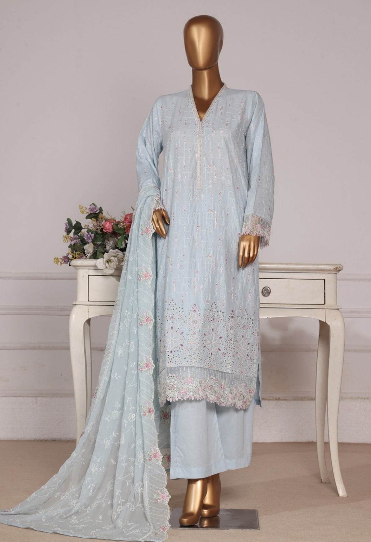 Binsaeed Lawn Embroided 3pc (D2550-A)