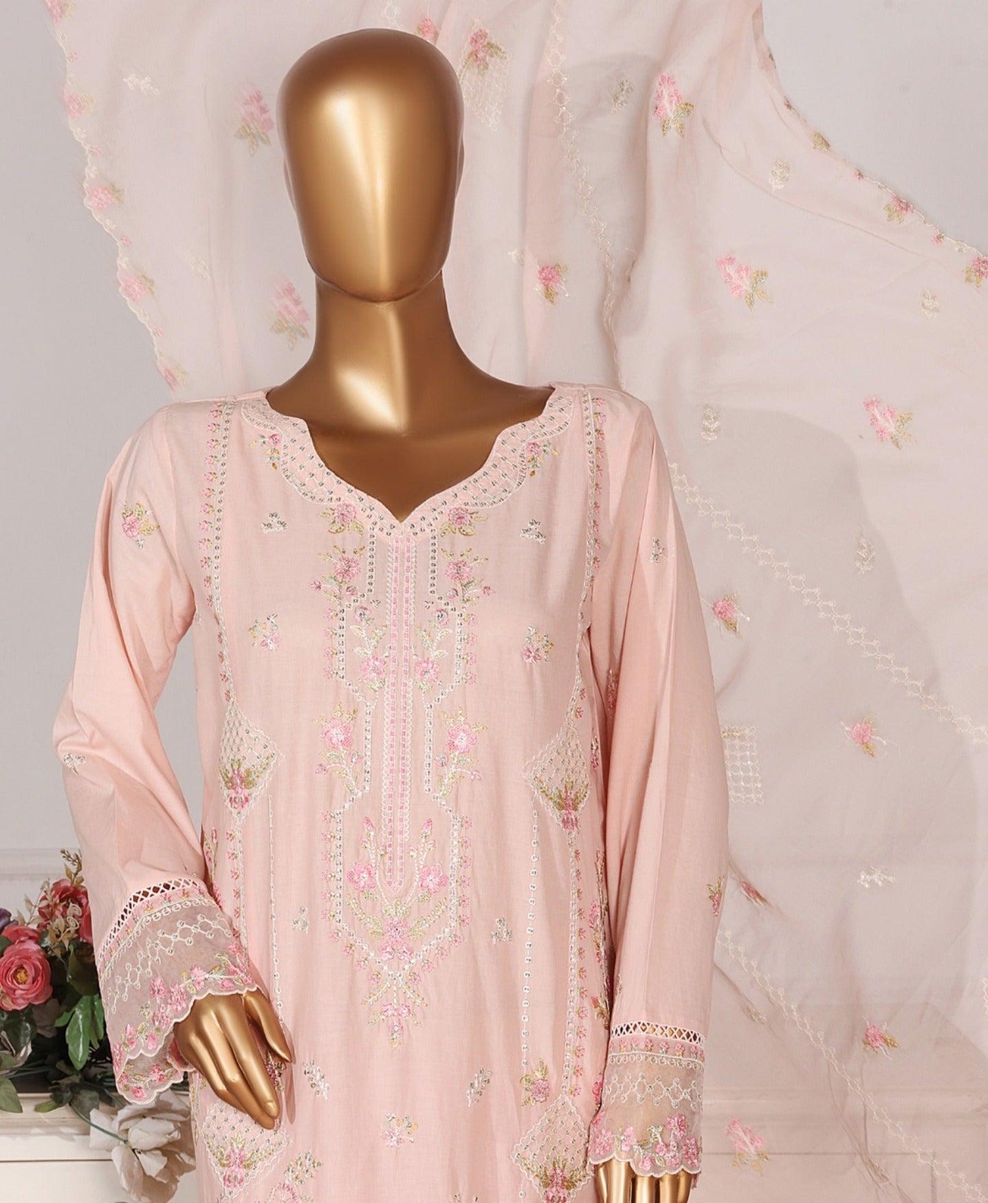 Binsaeed Lawn Embroided 3pc (D2514-A)