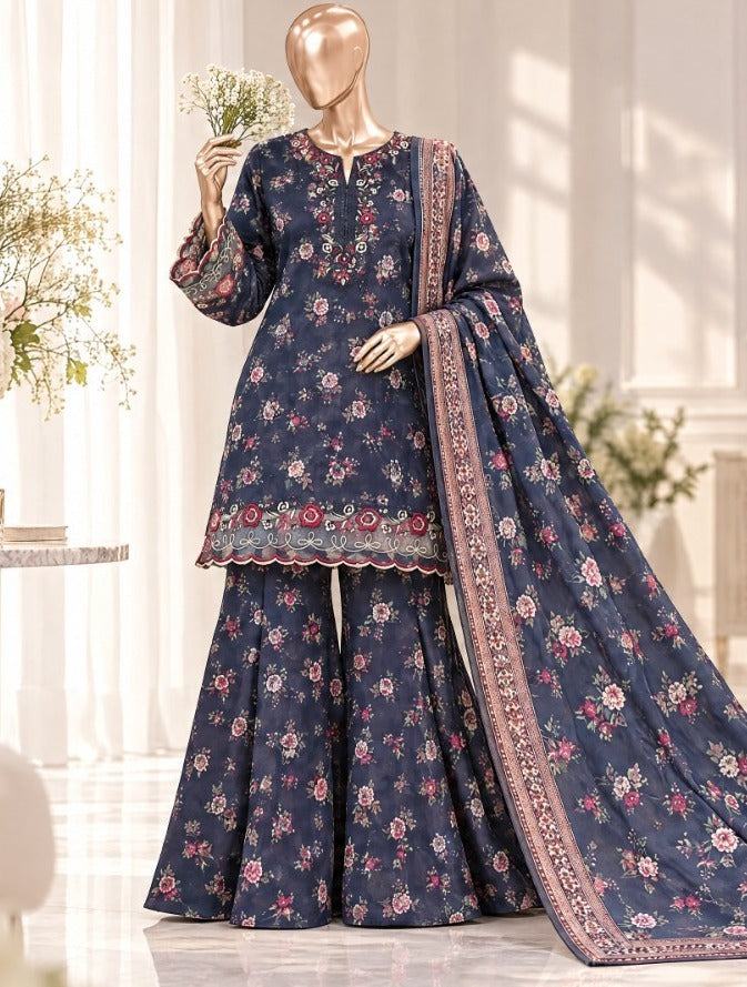 BIN SAEED EXCLUSIVE PRINTED 3PC SATAISH COLLECTION