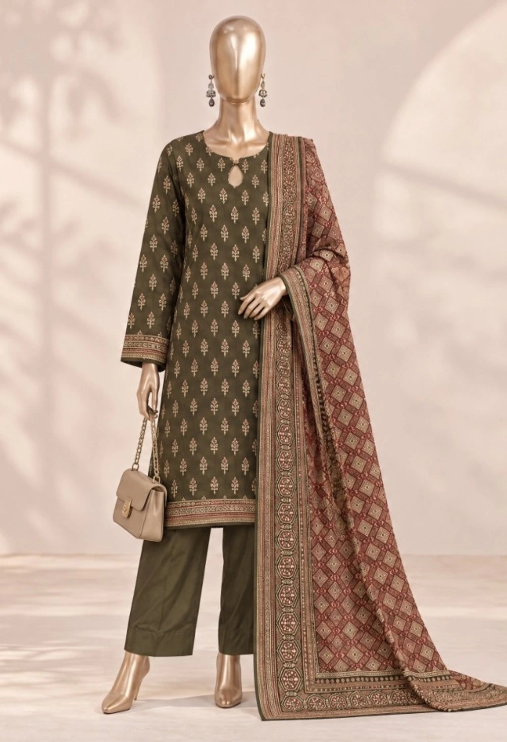 BIN SAEED PRINTED 3PC KHADDAR ROOHI COLLECTION