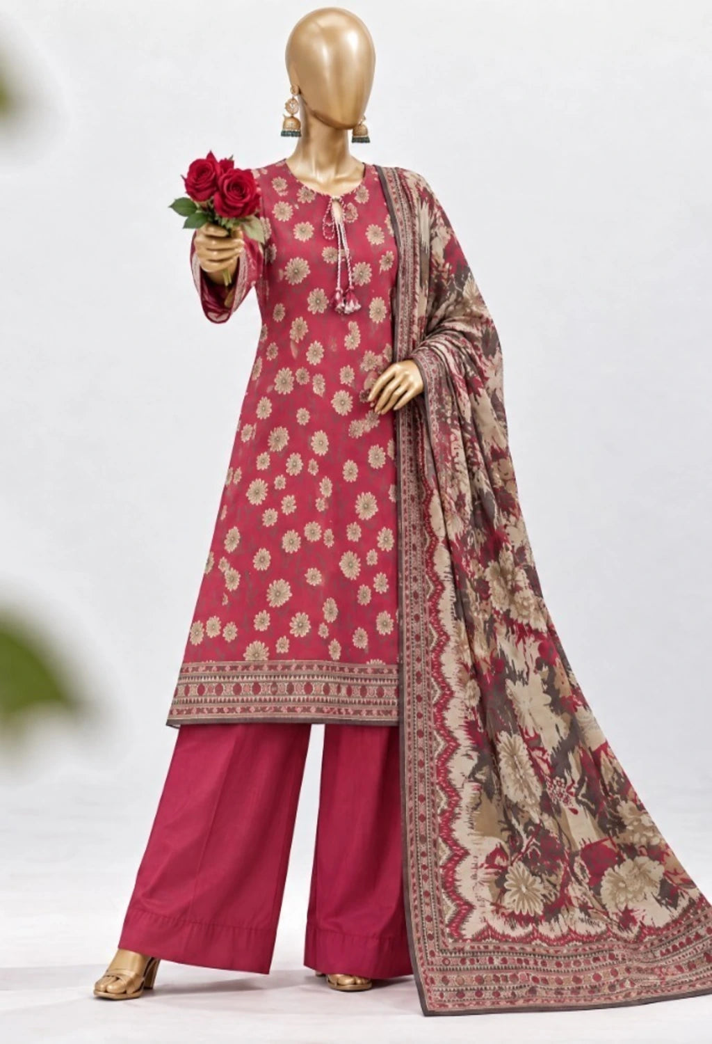 BIN SAEED PRINTED 3PC KHADDAR ROOHI COLLECTION