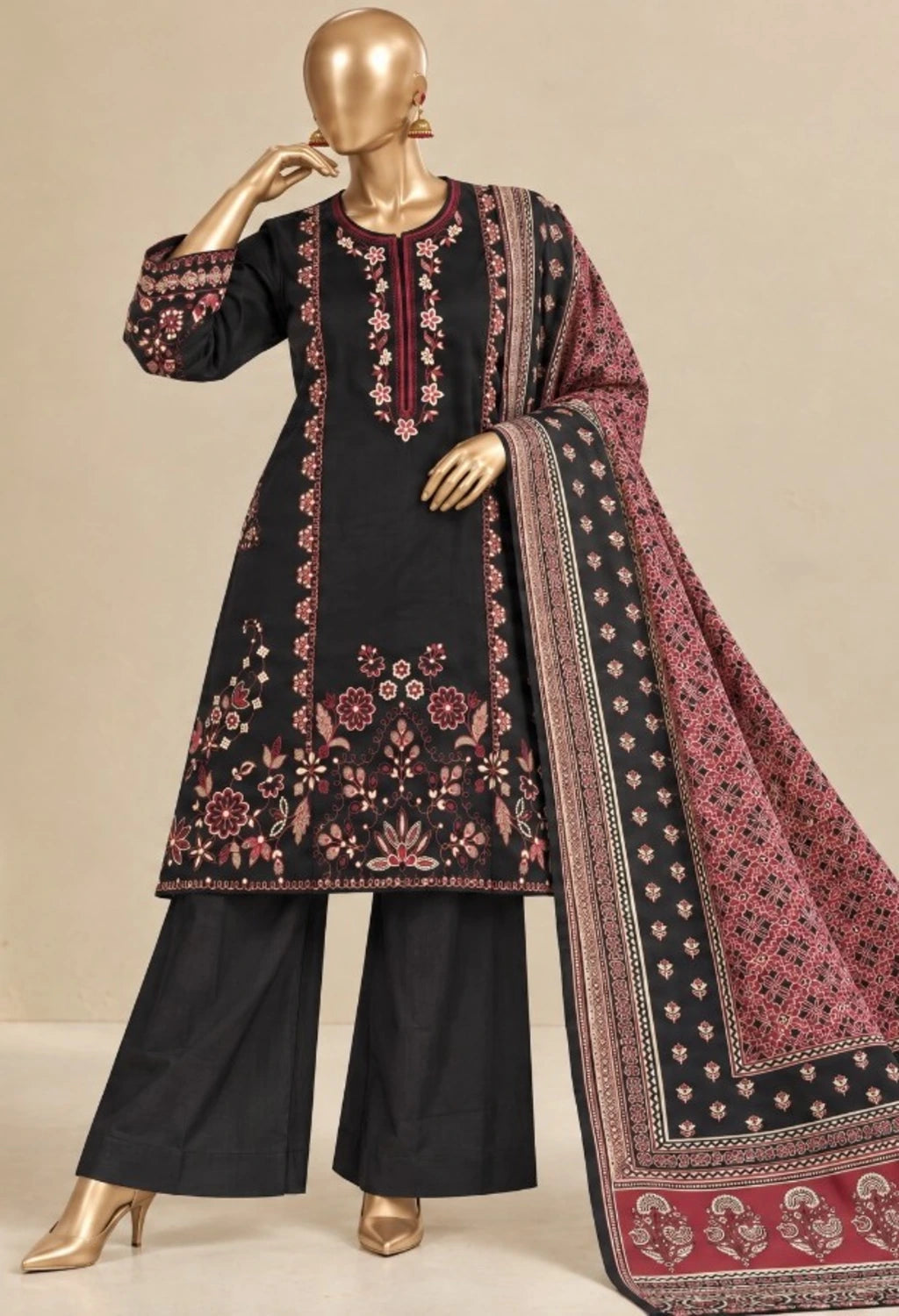 BIN SAEED EMBROIDERED 3PC KHADDAR KAWISH COLLECTION