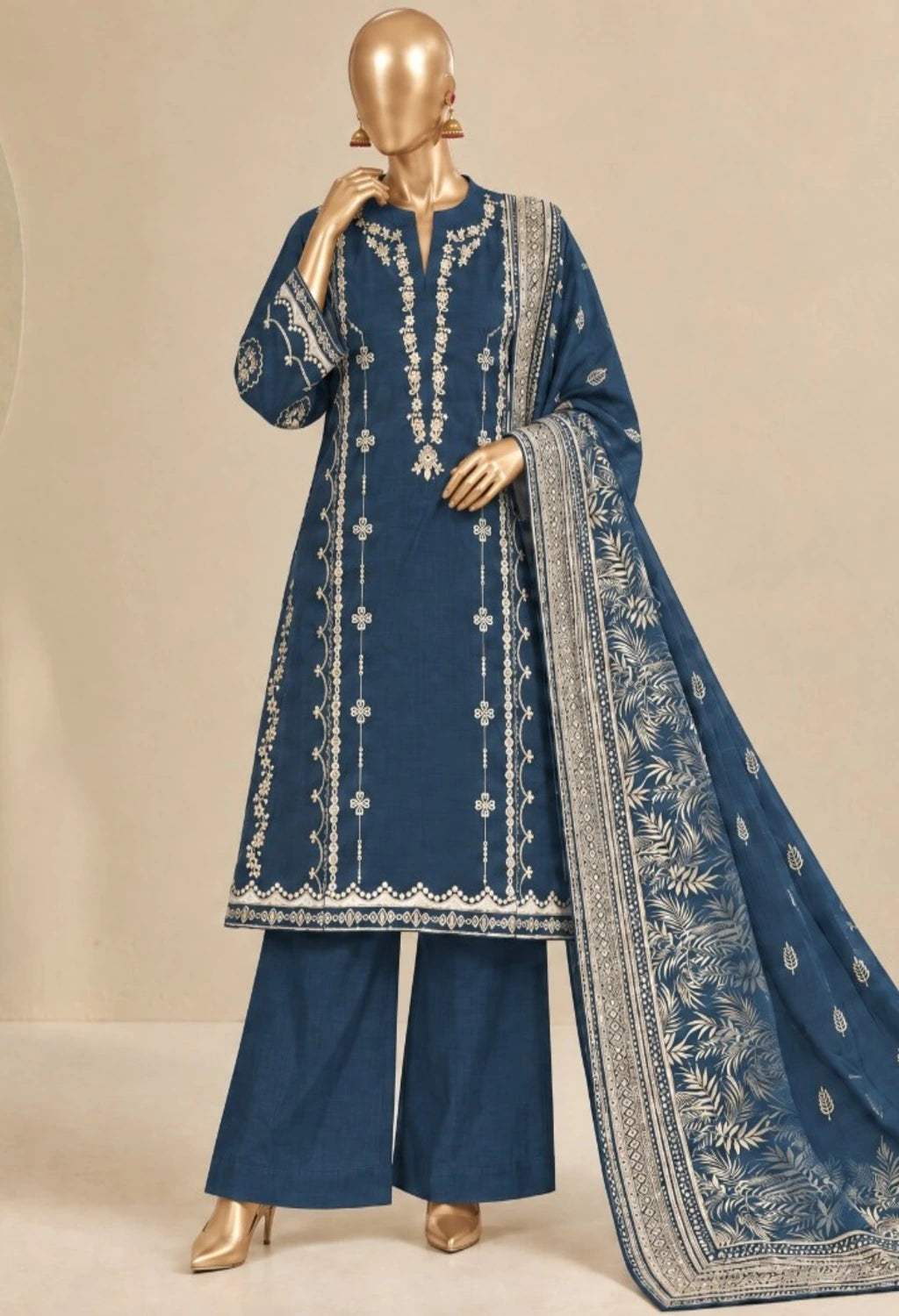 BIN SAEED EMBROIDERED 3PC KHADDAR KAWISH COLLECTION