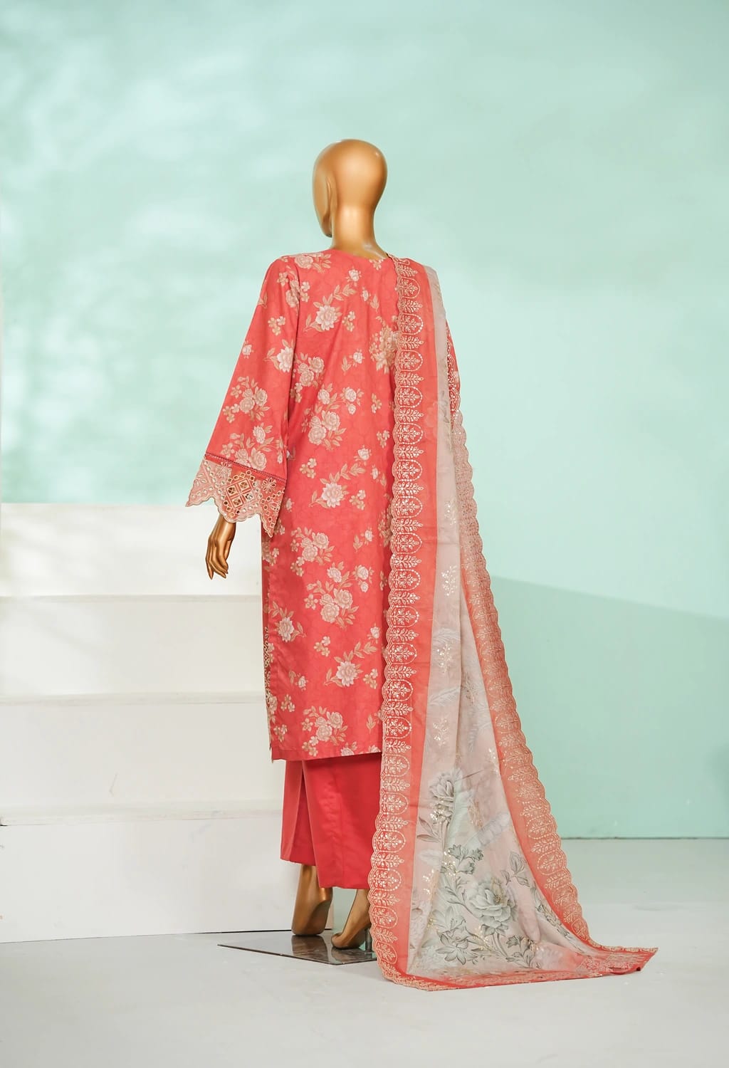 Binsaeed Lawn Embroided 3pc (Wc077)