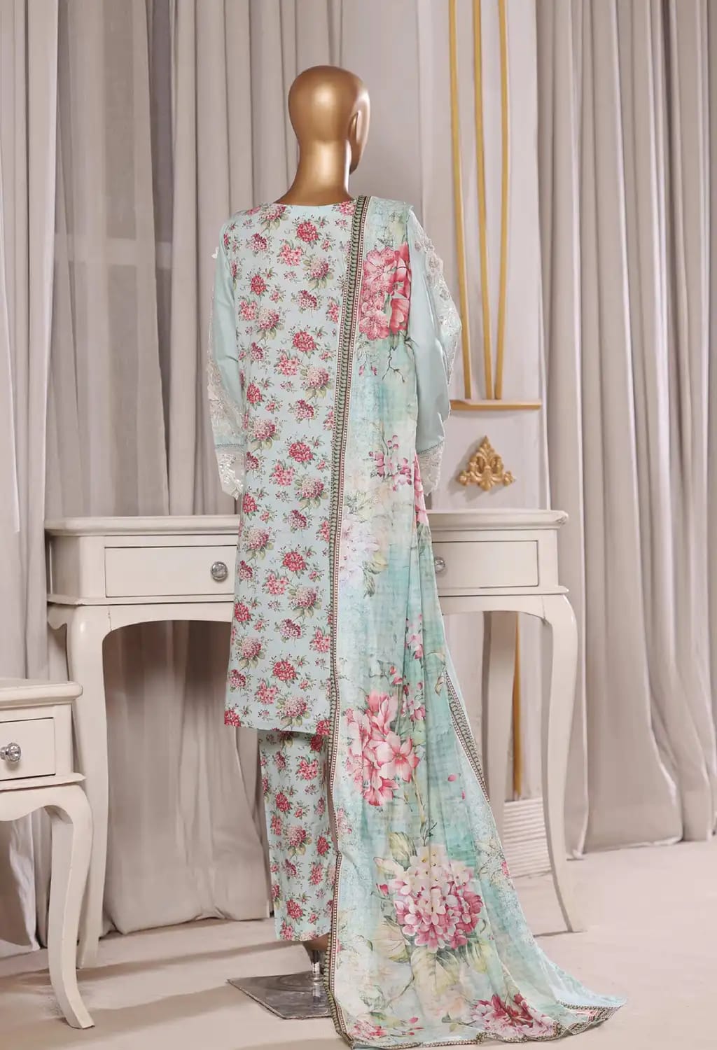 Binsaeed Lawn Embroided 3pc (NSM0165)