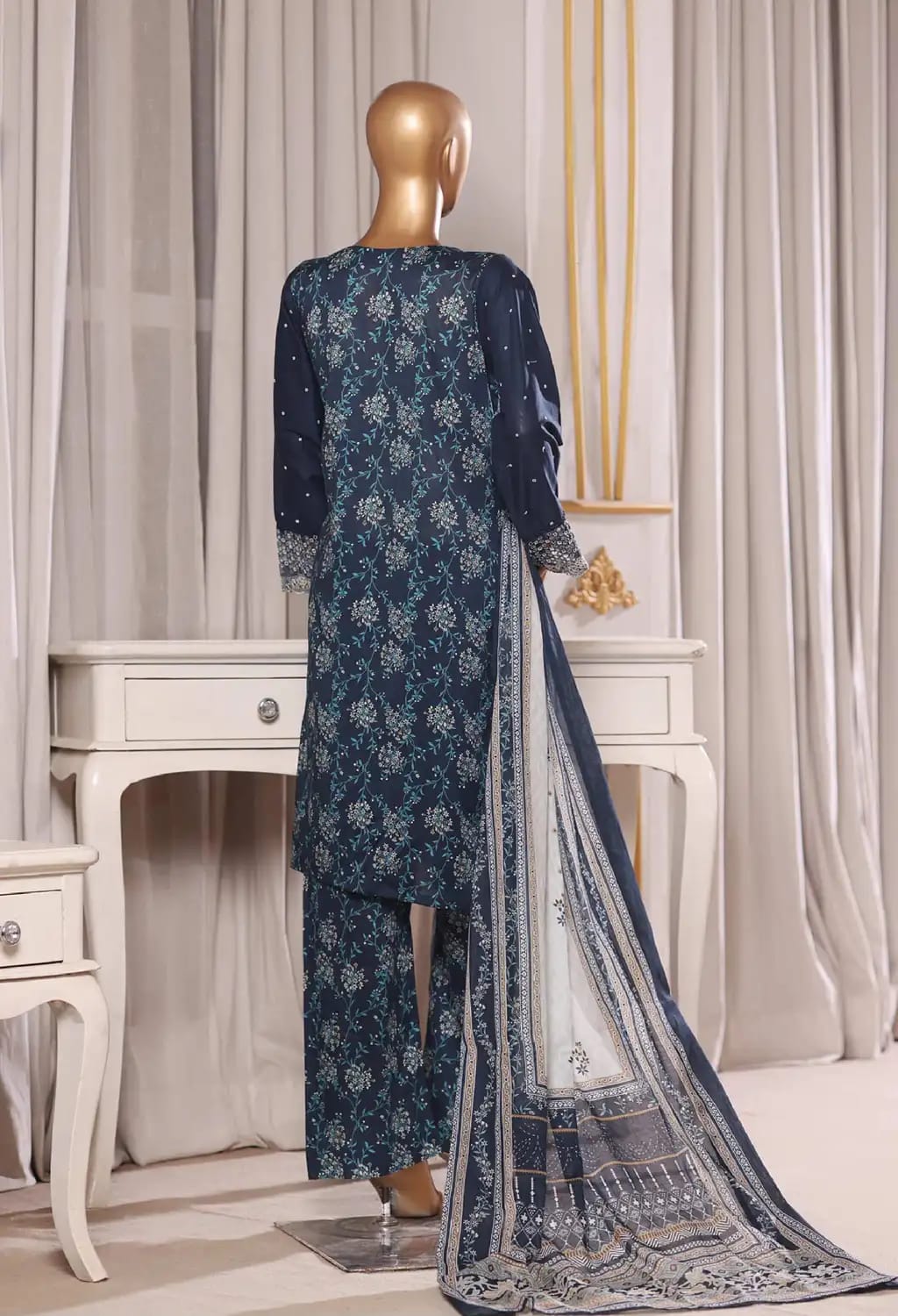 Binsaeed Lawn Embroided 3pc (NSM0152)