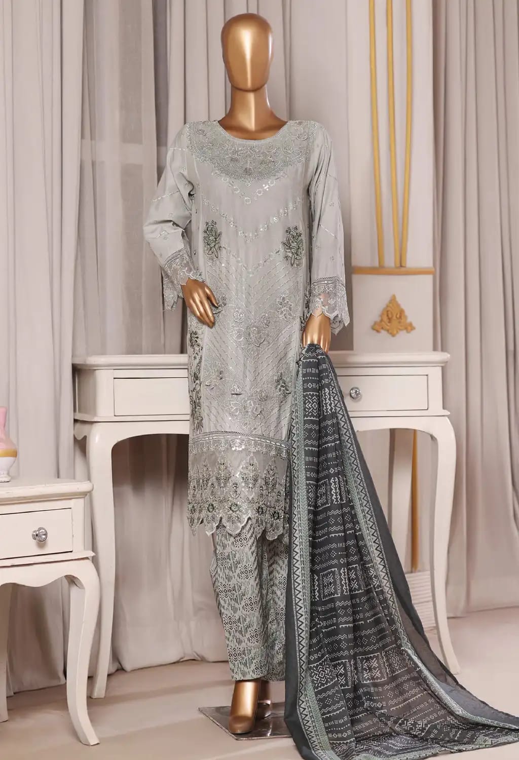 Binsaeed Lawn Embroided 3pc (NSM0157)