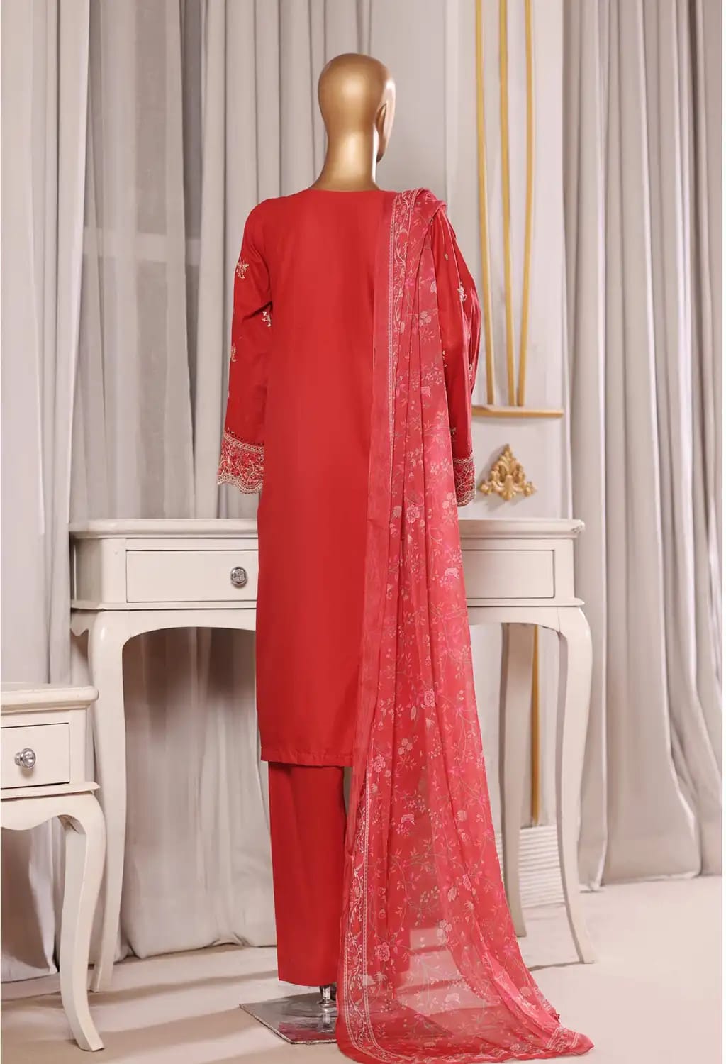 Binsaeed Lawn Embroided 3pc (LF015)