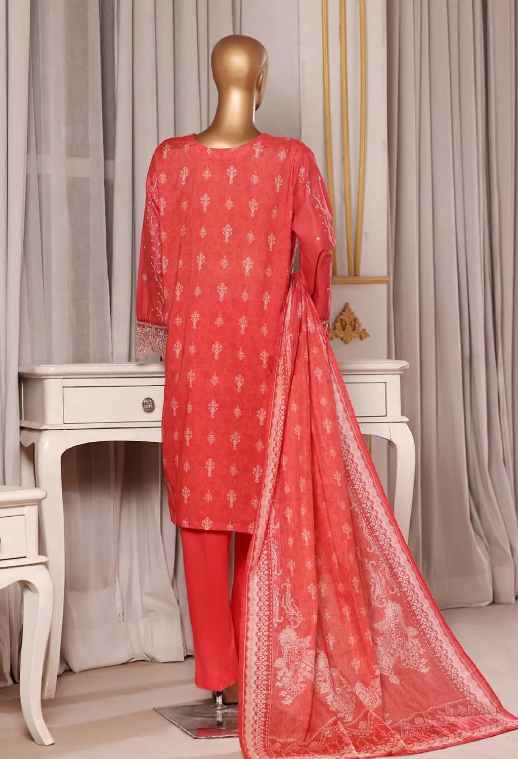 Binsaeed Lawn Embroided 3pc (NSM0782)