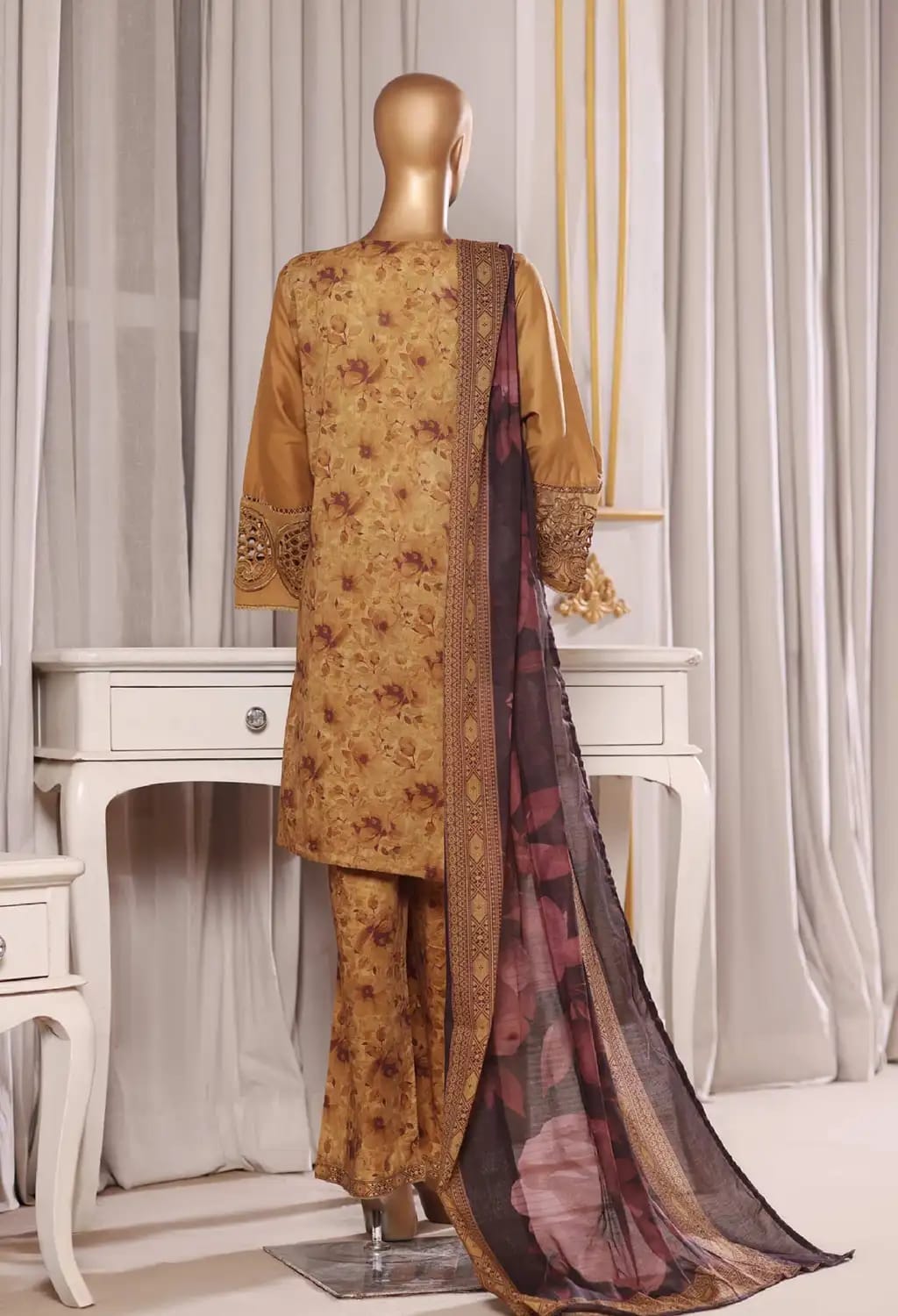 Binsaeed Lawn Embroided 3pc (NSM0172)