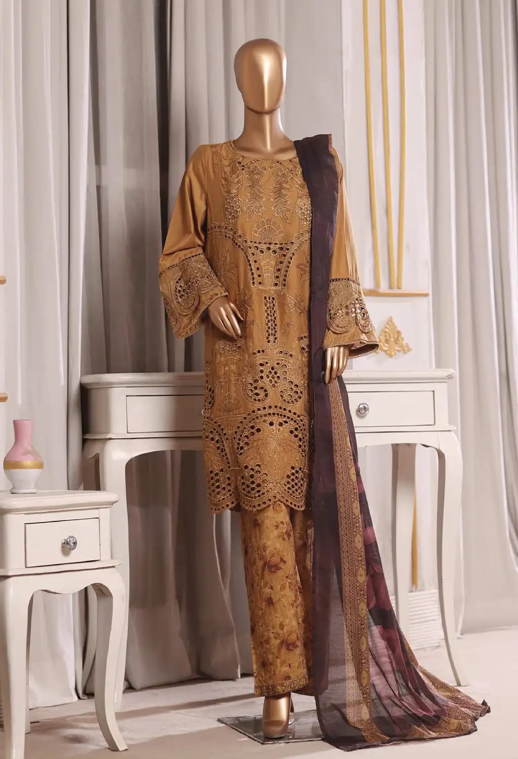 Binsaeed Lawn Embroided 3pc (NSM0172)