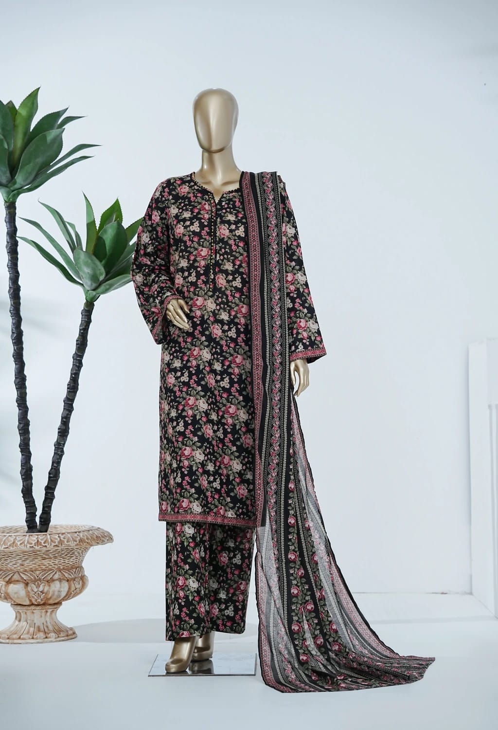 Binsaeed Lawn Printed 3pc (LSM0157)