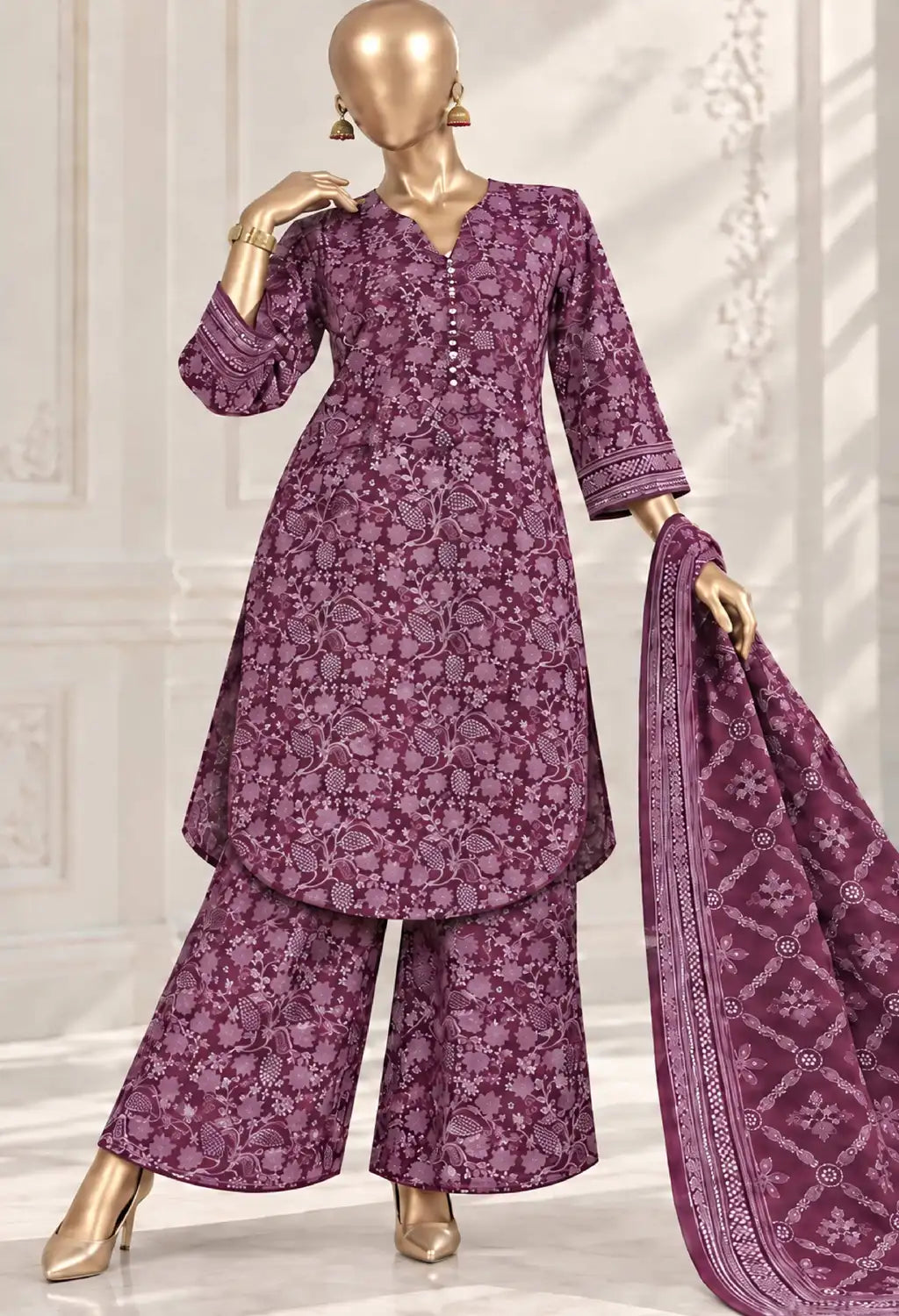 BIN SAEED PRINTED 3PC KHADDAR AURELIA COLLECTION
