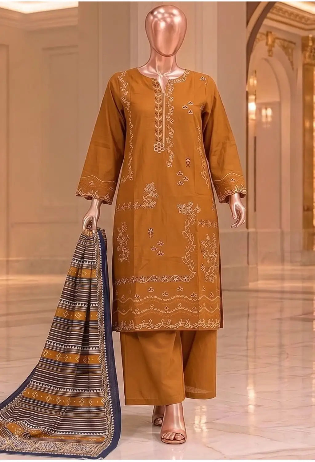 BIN SAEED 3PC EMBROIDERED KHADDAR AYZEL COLLECTION