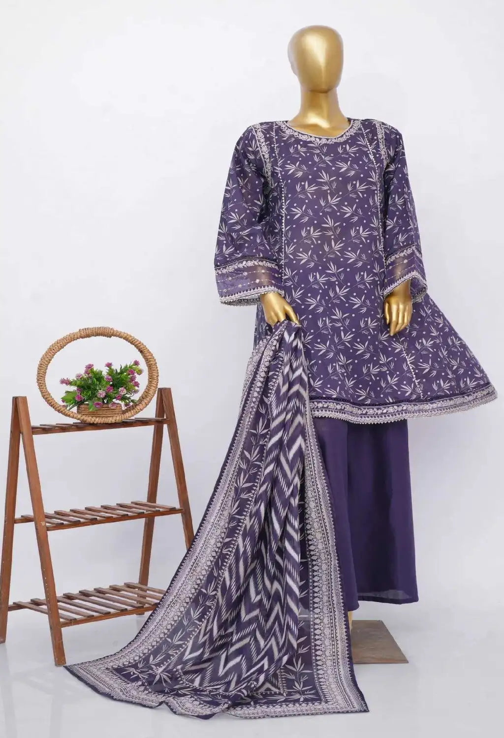 BIN SAEED MID SUMMER COTTON FROCK 3PC COLLECTION