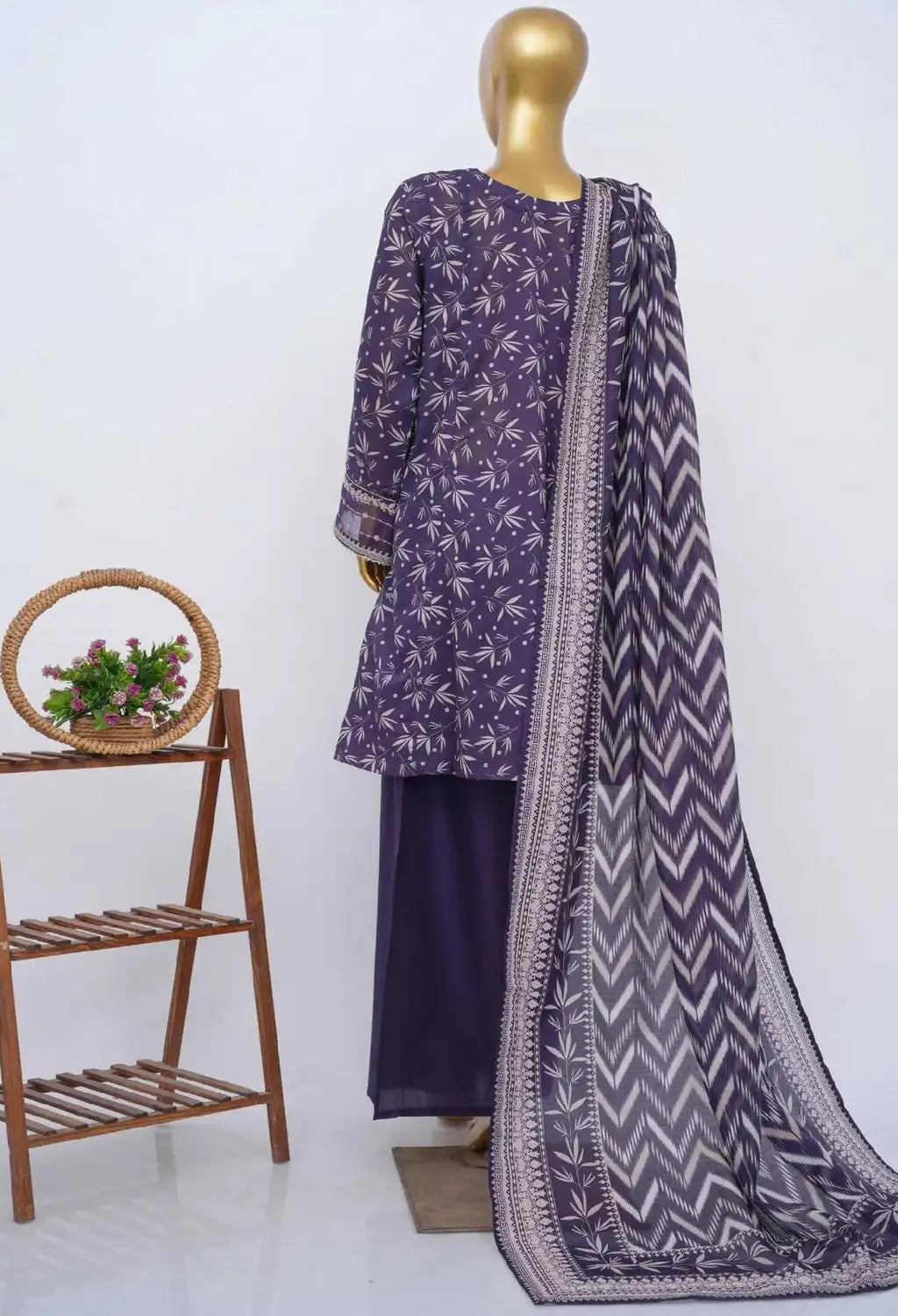 BIN SAEED MID SUMMER COTTON FROCK 3PC COLLECTION
