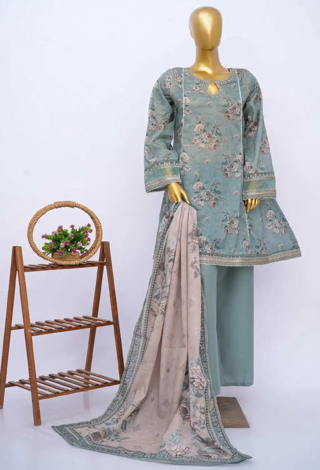 BIN SAEED MID SUMMER COTTON FROCK 3PC COLLECTION