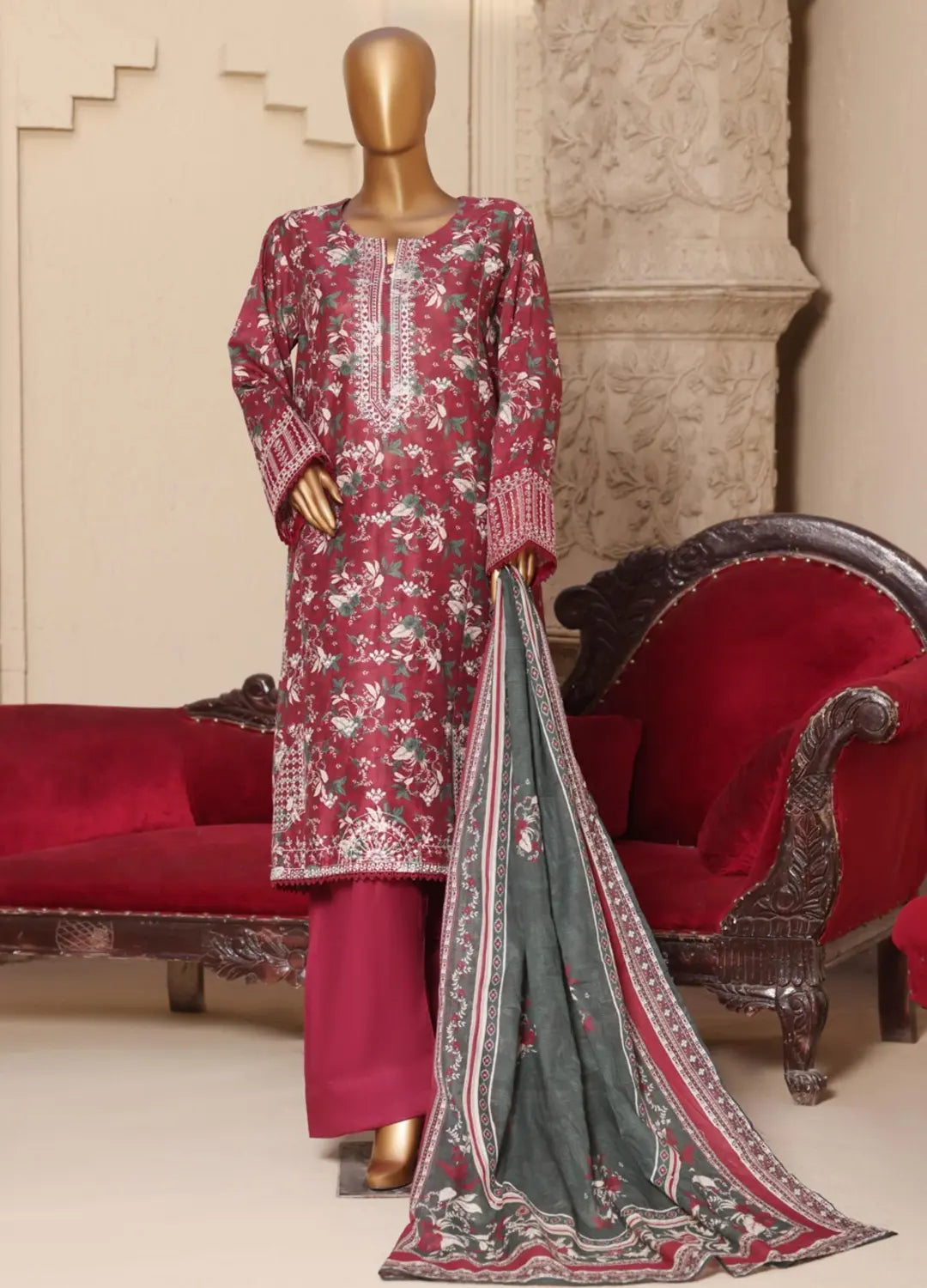 BIN SAEED EXCLUSIVE EMBROIDERED 3PC COLLECTION VOLUME 5 D02