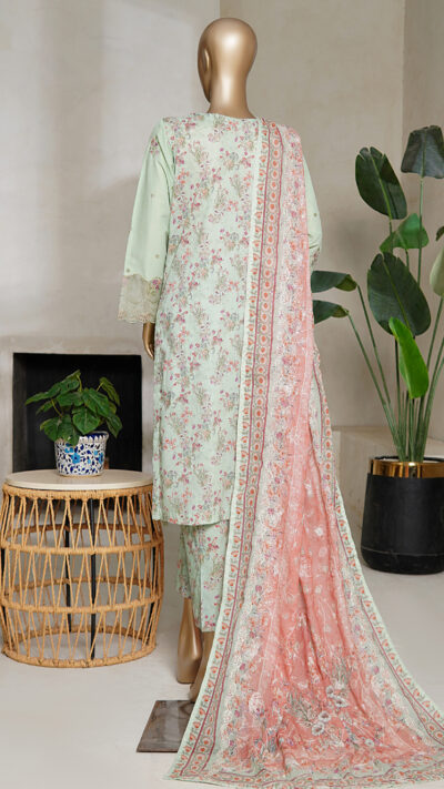 Binsaeed NSM005 Embroidered Dupatta Printed Back - Image 2