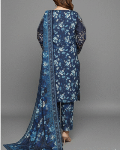 Binsaeed NSM001 Embroidered Dupatta Printed Back - Image 2